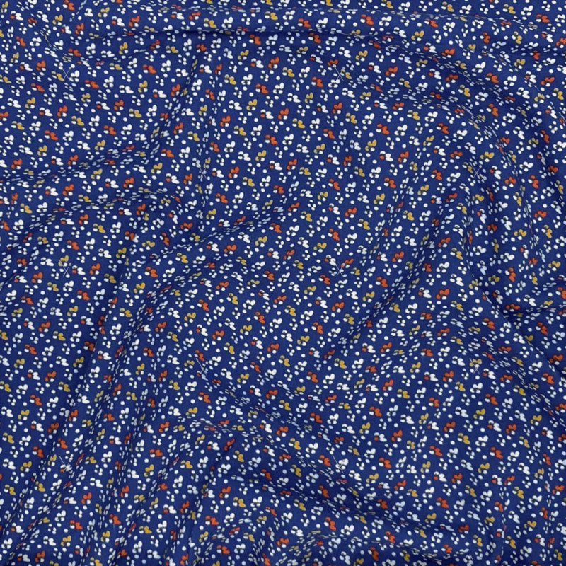 Printed Viscose FIDA Navy Blue / Paprika